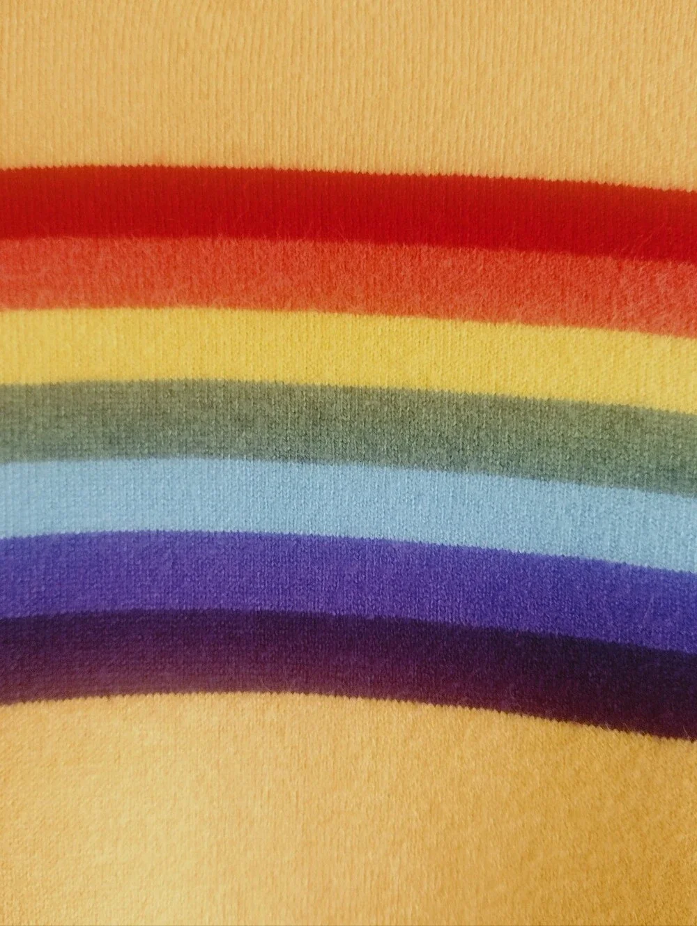 MADELEINE THOMPSON X AQUA Mustard Sweater With Rainbow